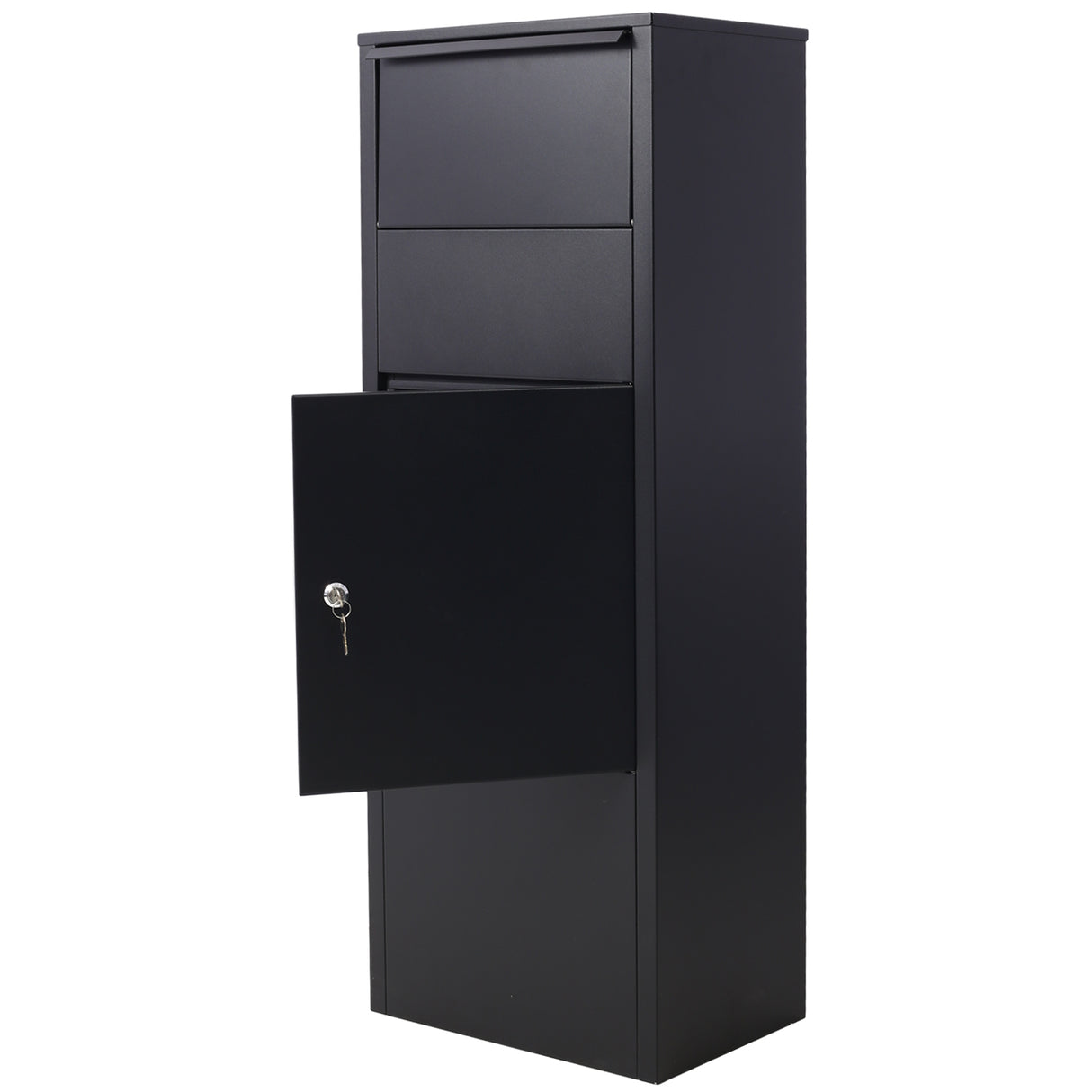 Malaking Package Delivery Parcel Mail Drop Box Black 10.5" x 15.5" x 41.30" na may Lockable Storage Compartment Heavy Duty Weatherproof para sa Express Mail Delivery para sa Bahay at Negosyo