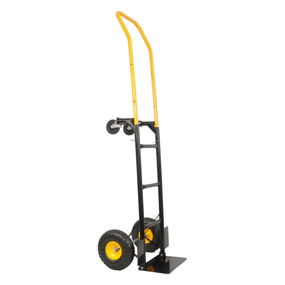 Hand Truck Dual Purpose 2 Wheel Dolly Cart and 4 Wheel Push Cart with Swivel Wheels 330 Lbs Capacity Heavy Duty Platform Cart for Moving Warehouse Garden Grocery Black