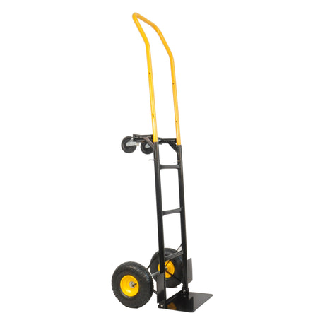 Hand Truck Dual Purpose 2 Wheel Dolly Cart and 4 Wheel Push Cart with Swivel Wheels 330 Lbs Capacity Heavy Duty Platform Cart for Moving Warehouse Garden Grocery Black