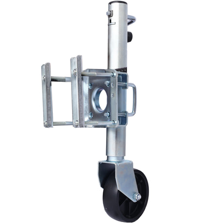 Trailer Jack Boot 32,8 inch Aangeschroefde tong Gewichtscapaciteit 1000 lb met PP-wielen en handgreep voor het heffen van RV Paard Utility Yacht Trailer