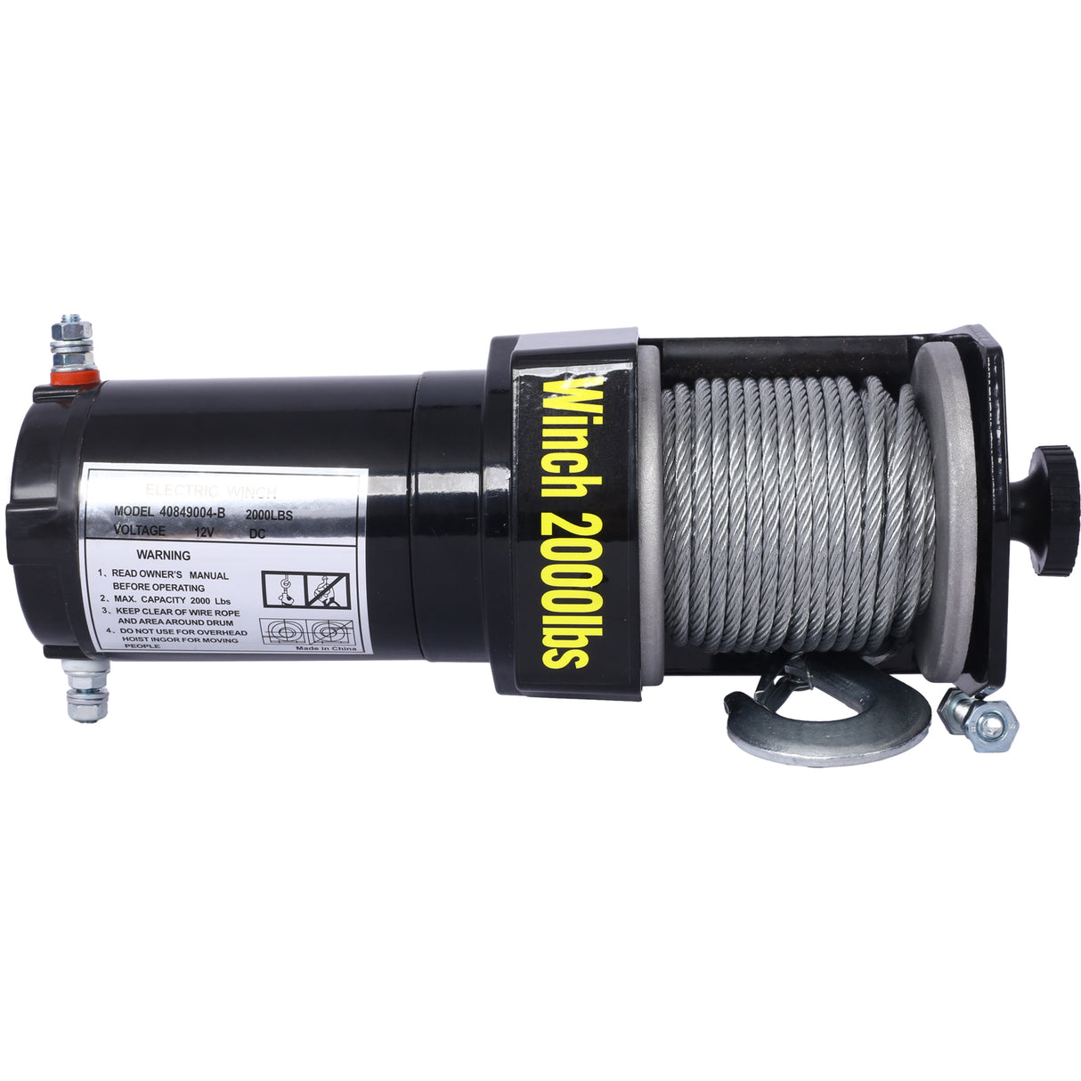 2000lb 12V Electric Winch Off-Road Waterproof Steel Cable for ATV UTV Towing Trailer