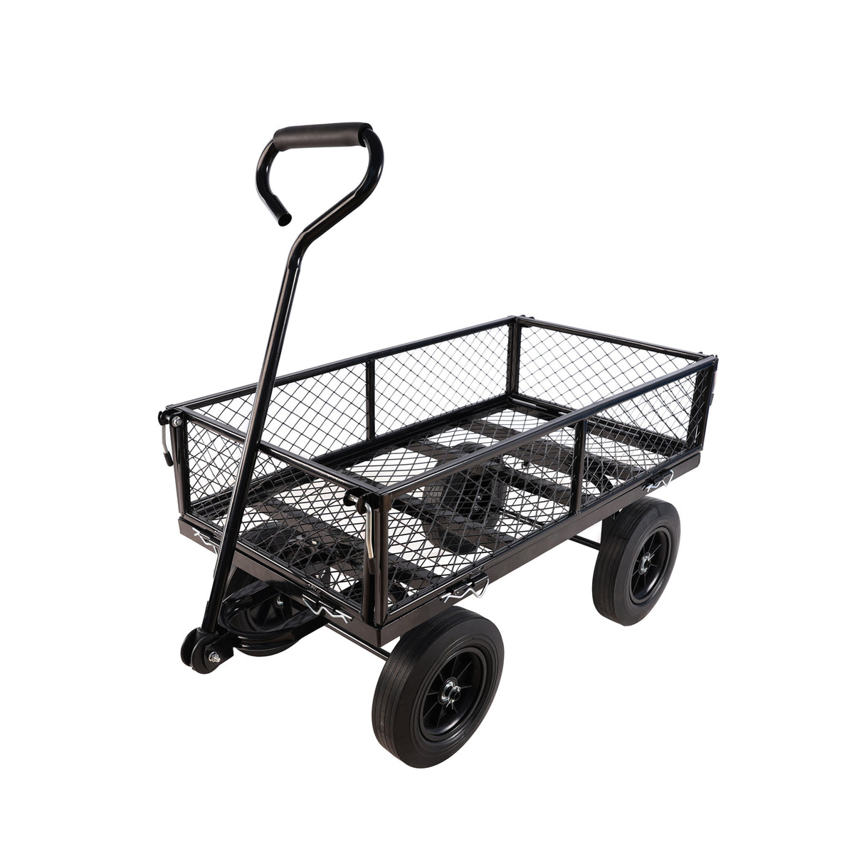 Solid Wheels Tools Wagon Cart Garden Trucks Transport Firewood Black