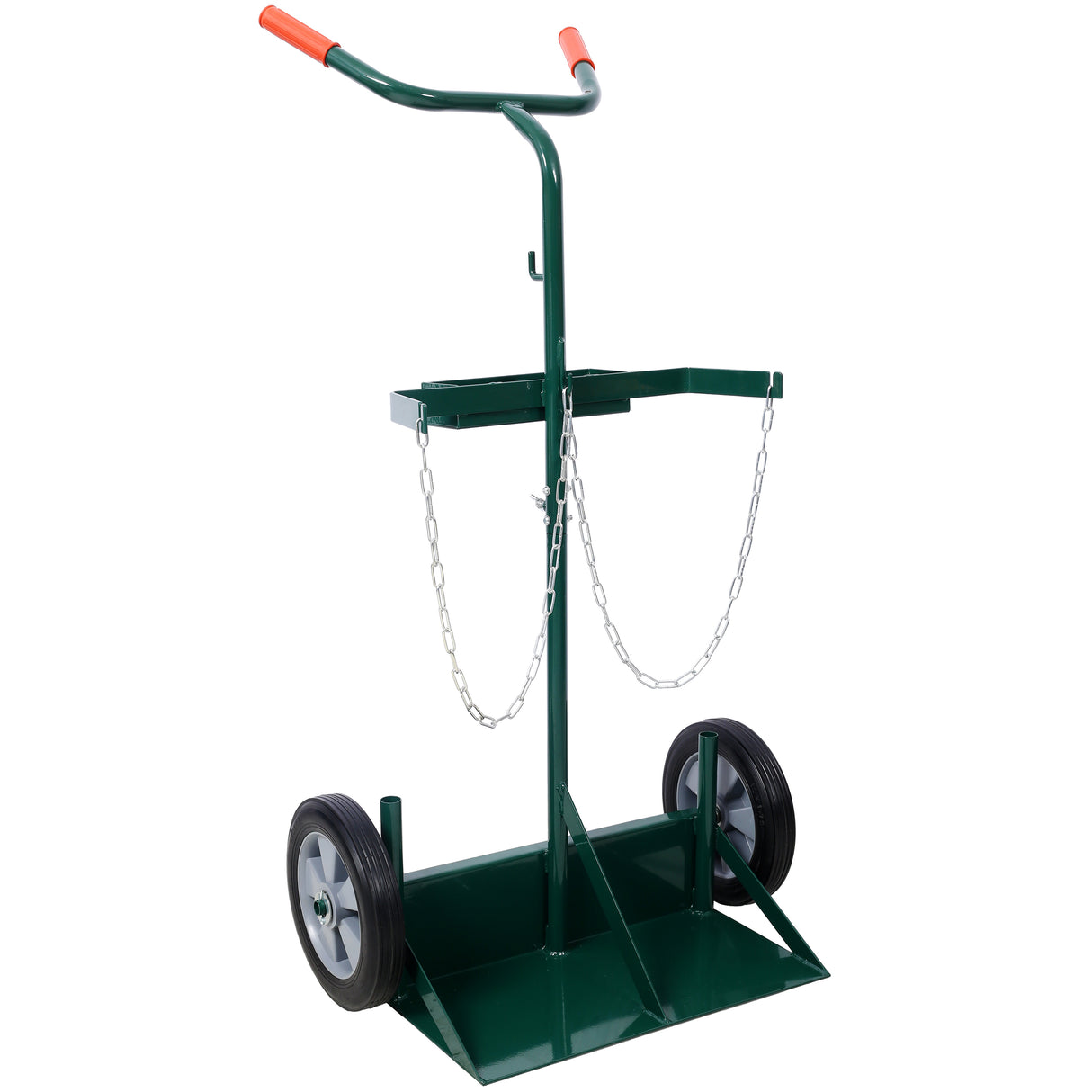 440lbs Capacity Cylinder Cart Welding Hand Truck Large Dual Oxygen Tank Dolly With 10-Inch Solid Rubber Wheels