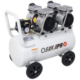 2.5 HP Silent Air Compressor 13 Gallon Oil-Free Electric Shop Portable Lightweight with Wheels 70 DBA Noise Level na may Automatic Drain Valve Light Gray