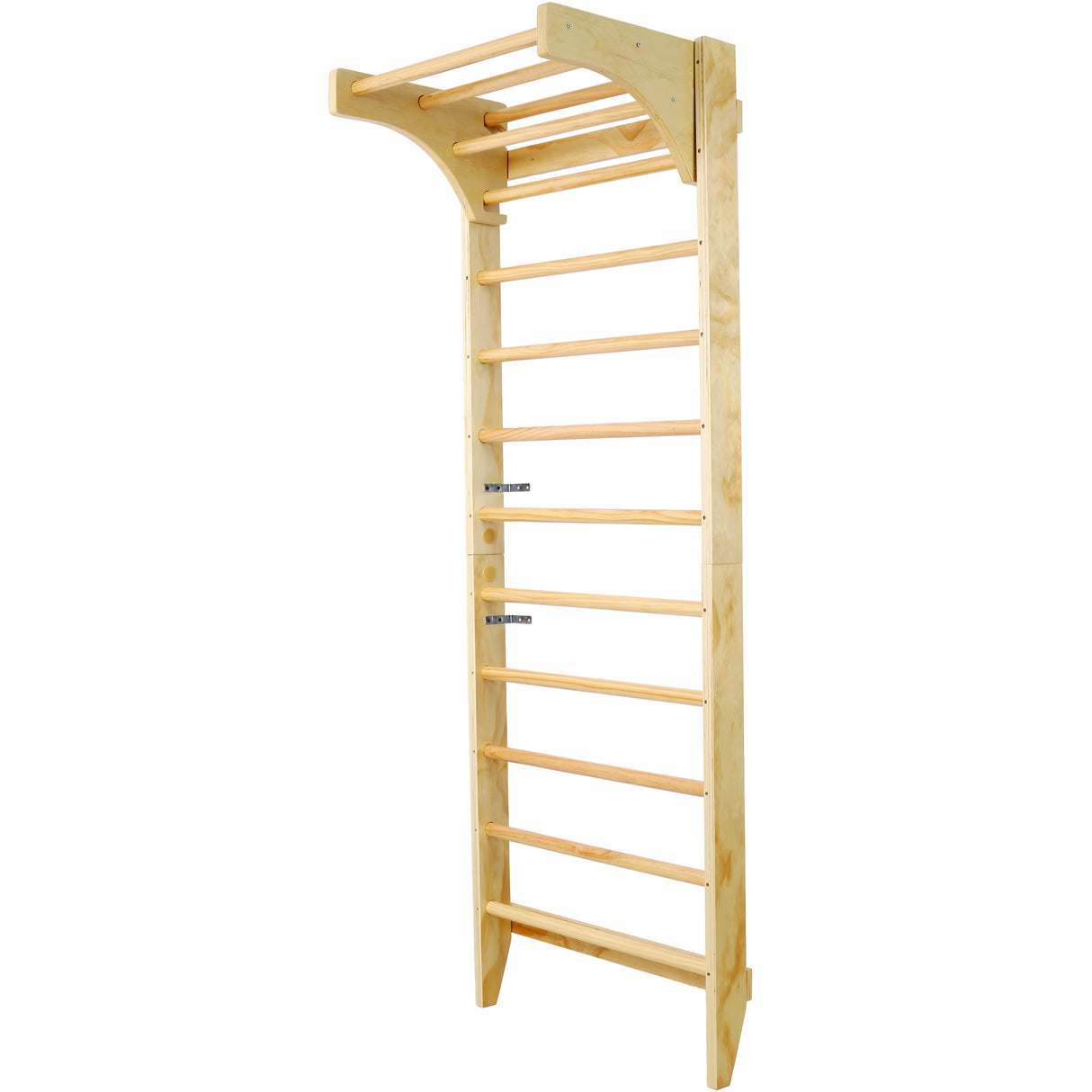 Wooden Swedish Ladder Stall Bars Set for Physical Therapy & Gymnastics with Adjustable Pull-up Bar 286 lbs Capacity