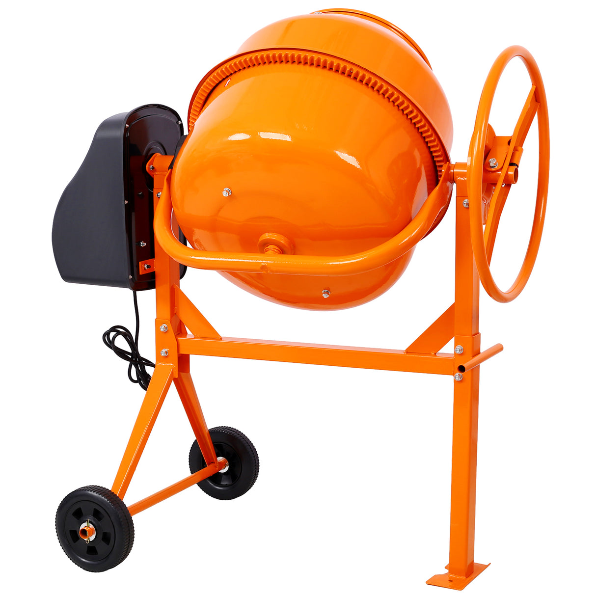 Cement Mixer 5 Cu. Ft Electric Concrete Machine 650W AC Motor Portable Power for Mortar Stucco and Fodder