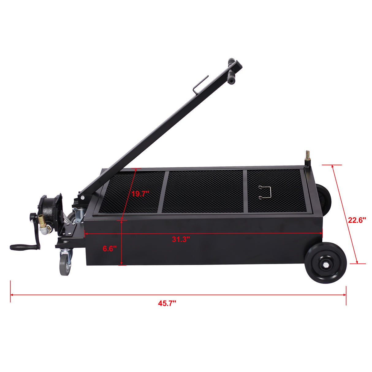 20 gallon lavprofil oljeavløpsbeholder med pumpe