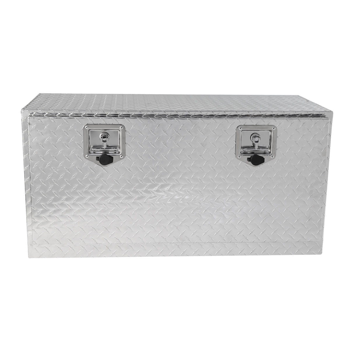 Caja de herramientas de aluminio negro resistente de 36 pulgadas para almacenamiento debajo de la carrocería del remolque del camión+cerraduras con llave de pestillo con mango en T de 36 pulgadas (36 pulgadas × 17,1 pulgadas × 17,9 pulgadas)