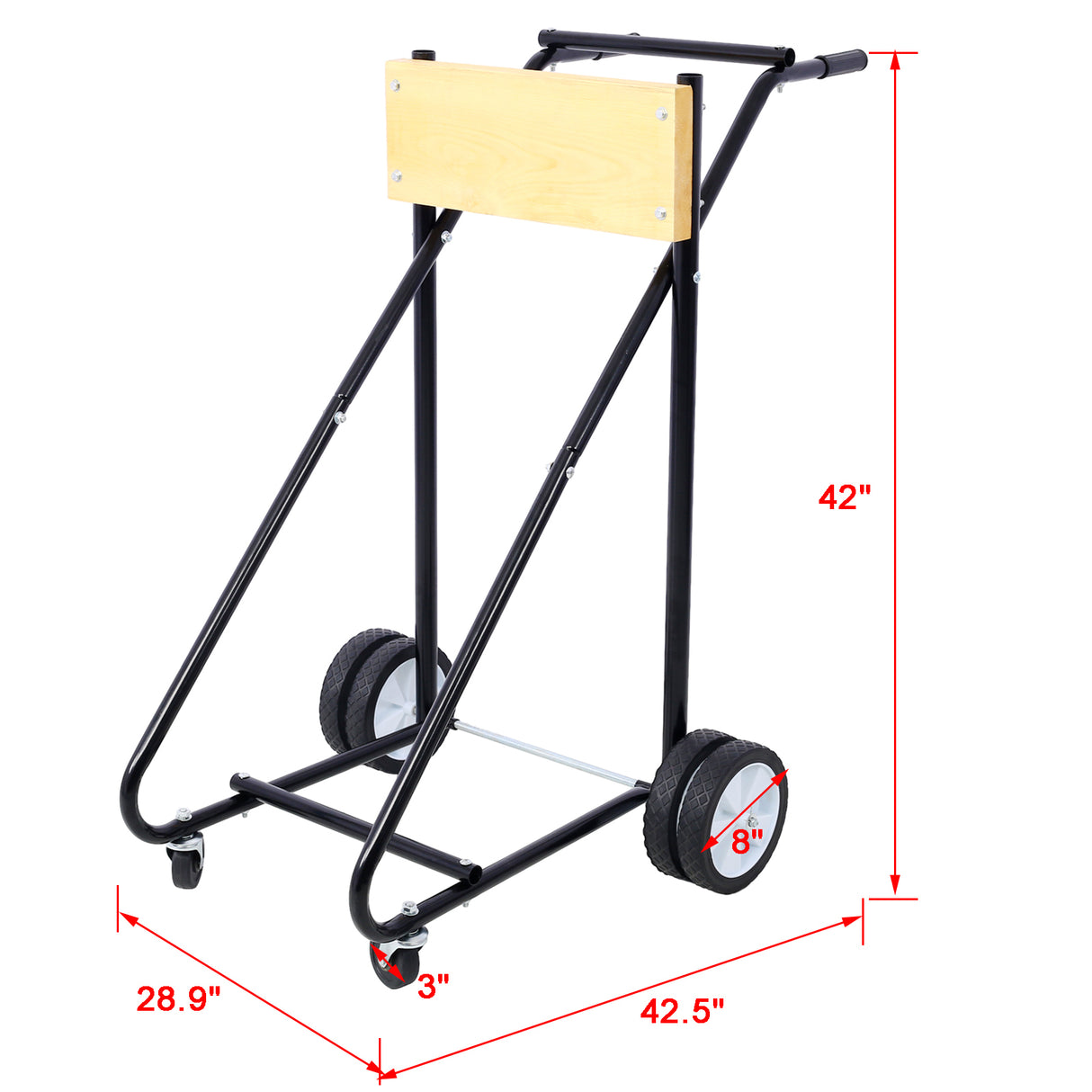 Buitenboordboot Motorstandaard Motordragerwagen Dolly voor opslag 315 lbs Gewichtscapaciteit met wielen (hout)