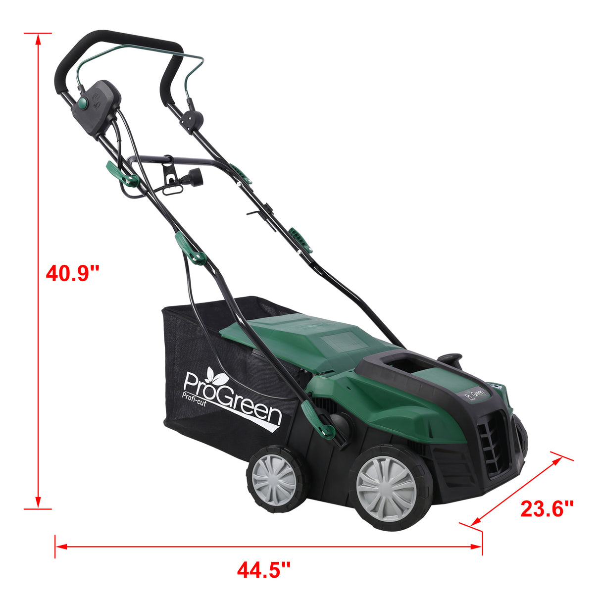 Garden Scarifier 2-in-1 16INCH Dethatcher Scarifier 15 Amp Electric Lawn Dethatcher Removable Collection Bag Extra Large 58QT