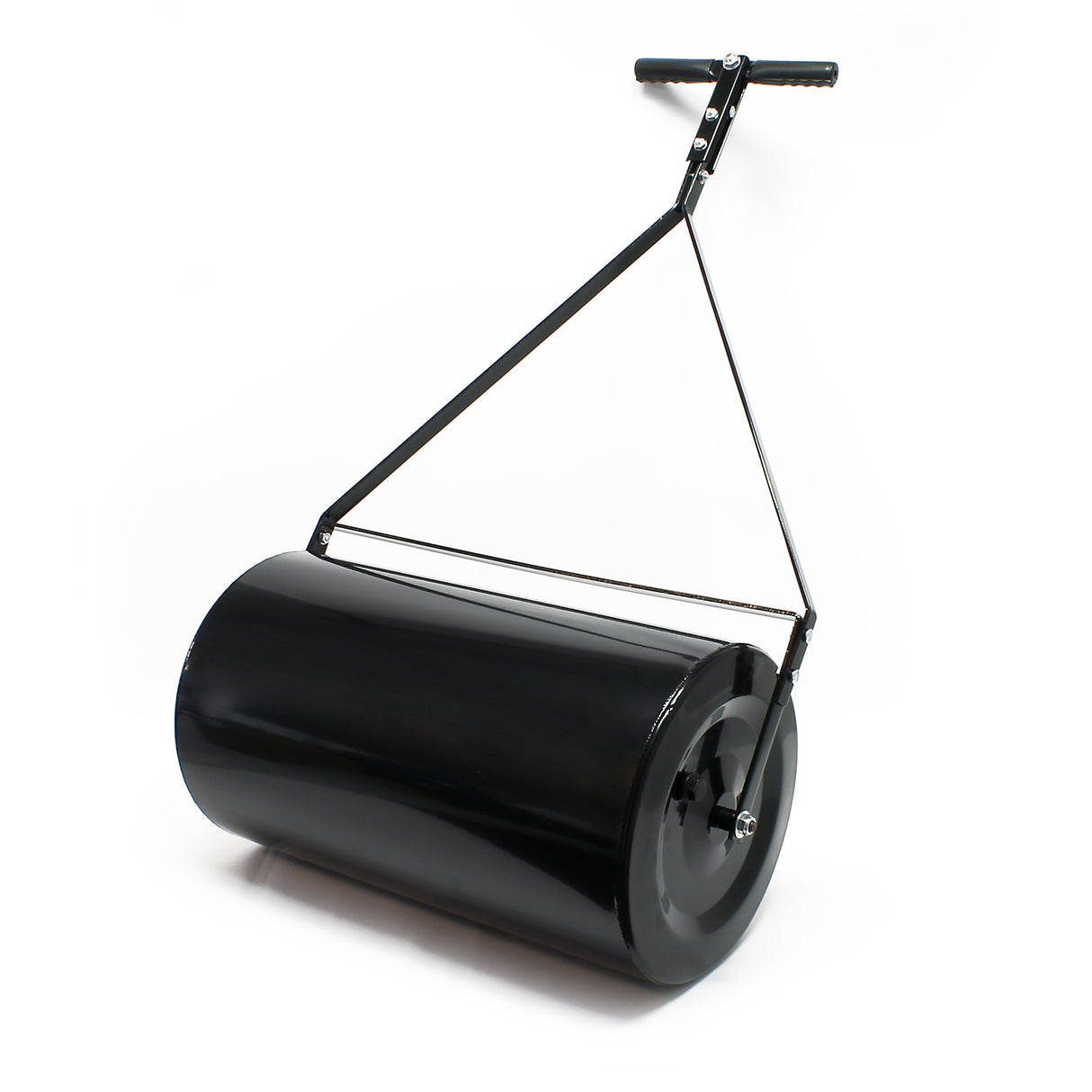 Combination Push/Tow Poly Lawn Roller with Easy-Turn Tethered Plug 14 by 24" 60L/16 Gallon Black