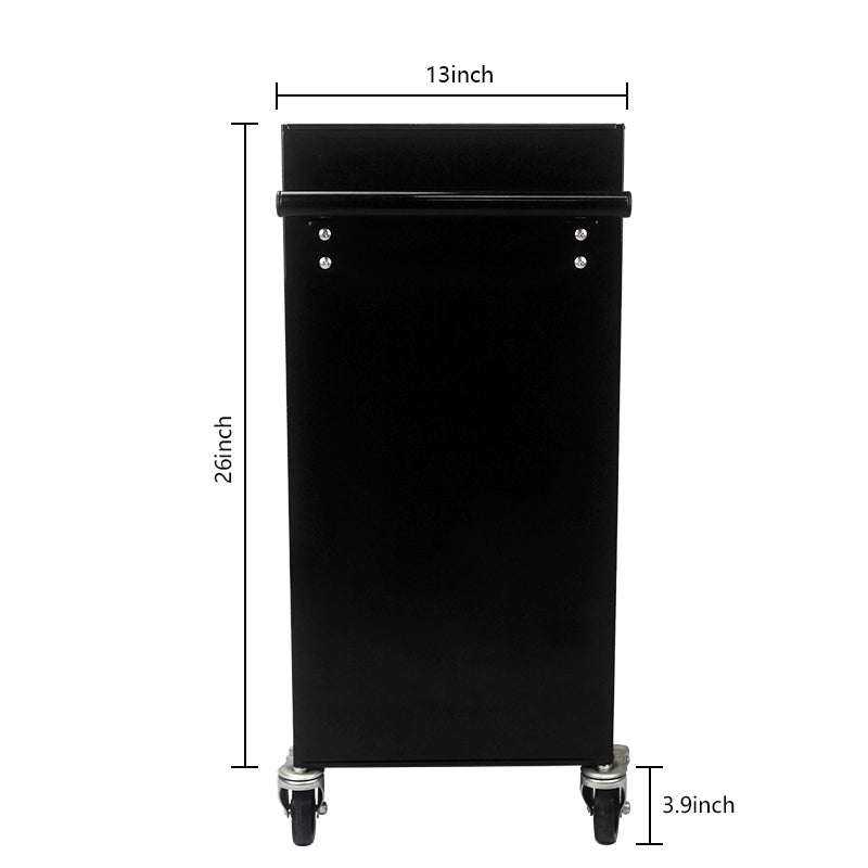 4 Drawers Multifunctional Tool Cart With Wheels Black