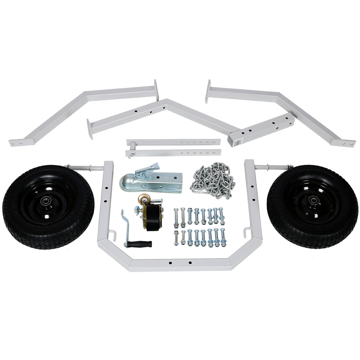 Soporte y arco de arrastre de troncos para ATV de 1000 lb. Capacidad 24 pulgadas de diámetro. Blanco Crema