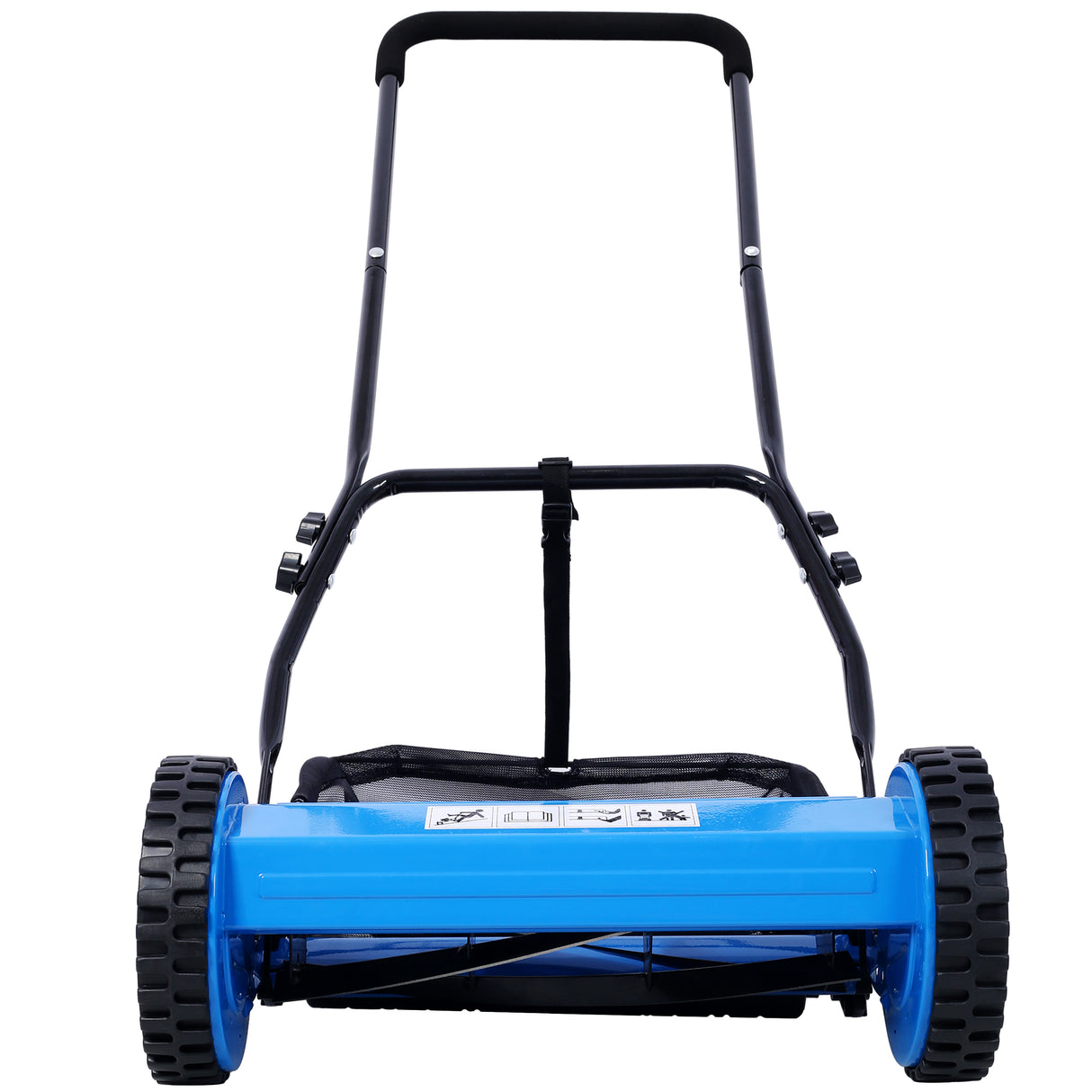 16-Inch 5-Blade Push Reel Lawn Mower with Grass Catcher Blue