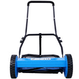 16-Inch 5-Blade Push Reel Lawn Mower with Grass Catcher Blue