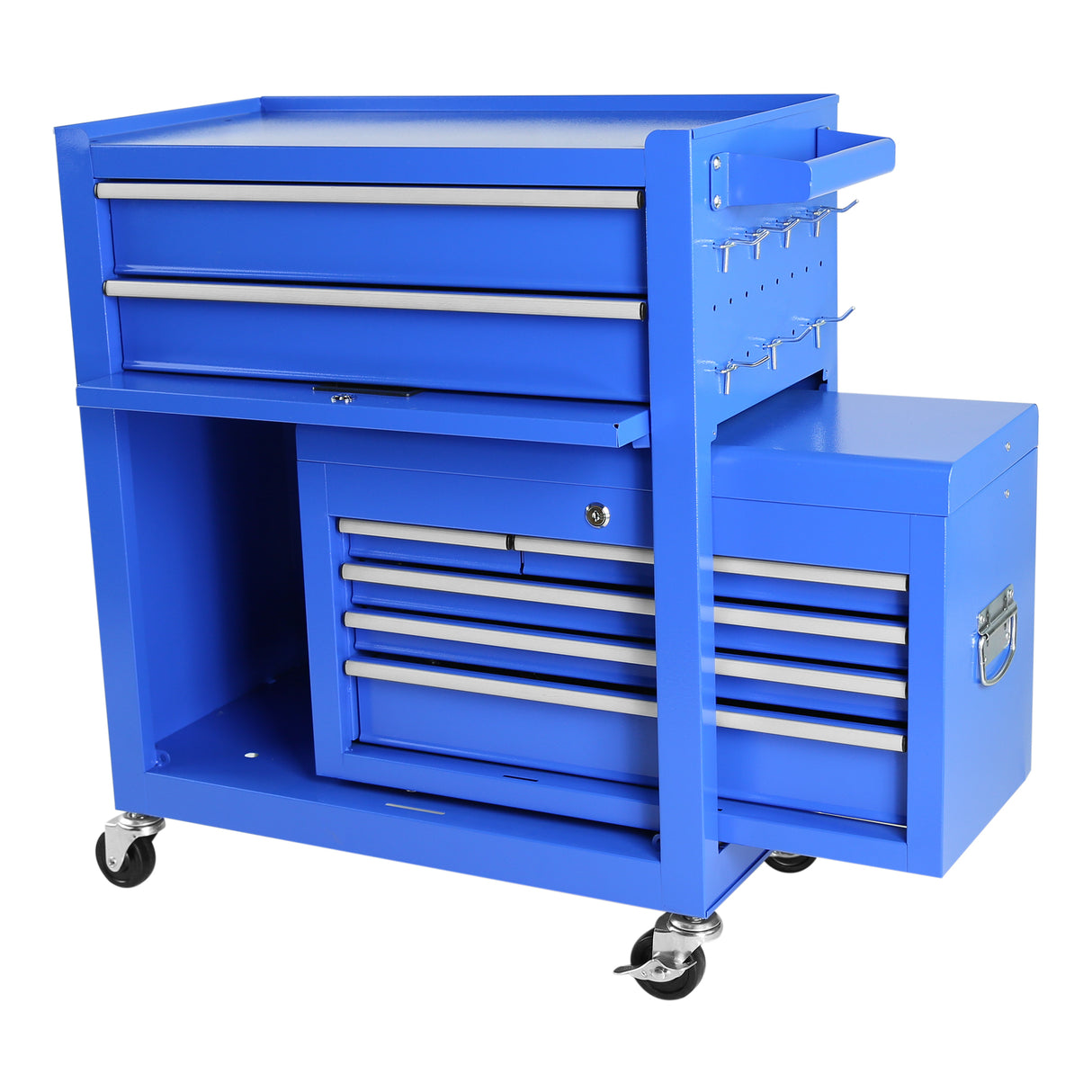 Mechanic Detachable Malaking Rolling Tool Chest Cart na may Gulong 8 Drawers Lock Black Liner para sa Garage Warehouse Workshop