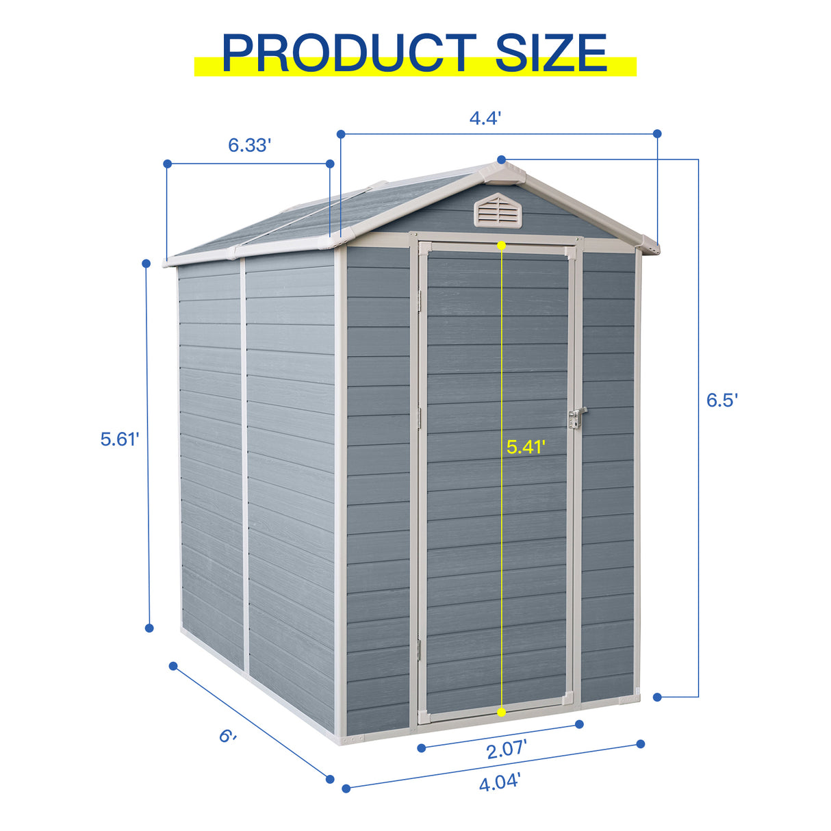 4x6ft Resin Outdoor Storage Shed Kit-Perpekto para Mag-imbak ng Patio Furniture Gray