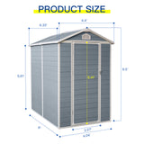 4x6ft Resin Outdoor Storage Shed Kit-Perfect to Store Patio Furniture Grey