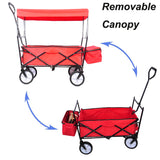 Garden Shopping Beach Cart Folding Wagon Red