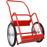 Large Dual Oxygen Tank Cart Dolly Double Cylinder 20" Pneumatic Wheels Includes two Fastening Belts