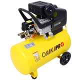 4.5HP Portable 13 Gallons Oil-Lubricated Air Compressor Tank Ultra Quiet Horizontal Adjustable Pressure with Built-in Wheel Yellow