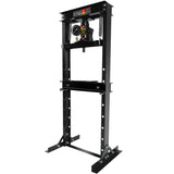 Steel H-Frame Hydraulic Garage/Shop Floor Press with Stamping Plates A Pressure Gauge 12 Ton (24,000 lb) Capacity Black