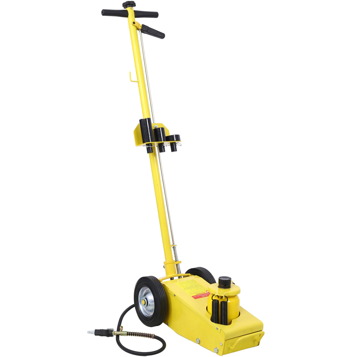 22 Ton Hydraulic Floor Jack Air-Operated Axle Bottle with 4 Extension Saddle Set Built-in Wheels Yellow