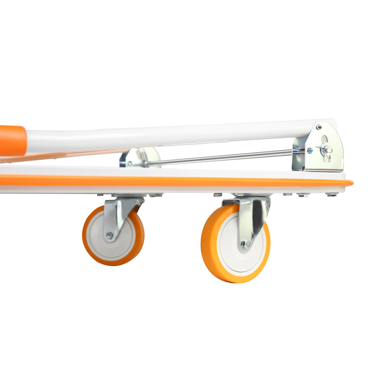 Sammenleggbar Push Cart Dolly 660 Lb Kapasitet Heavy Duty Flytteplattform Håndtruck Hvit og oransje