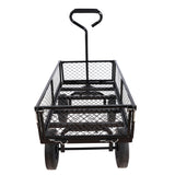 Solid Wheels Tools Wagon Cart Garden Trucks Transport Firewood Black