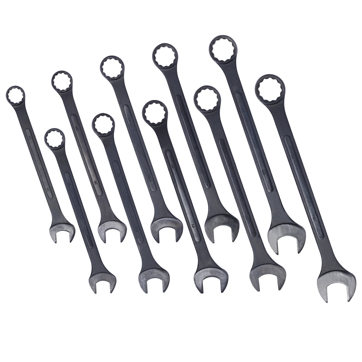 10 PCS Metric Jumbo Combination Wrench Set Extra Large Black-Oxide 34 36 38 41 42 44 45 46 48 50mm with Pouch