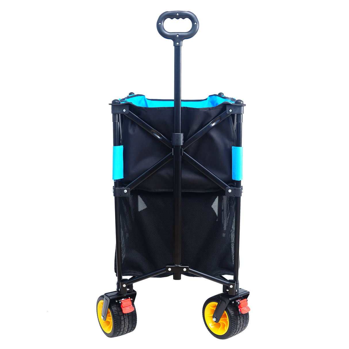 Carro plegable de gran capacidad, carro extensor Extra largo, carrito plegable para compras de jardín, carrito de playa, negro y azul