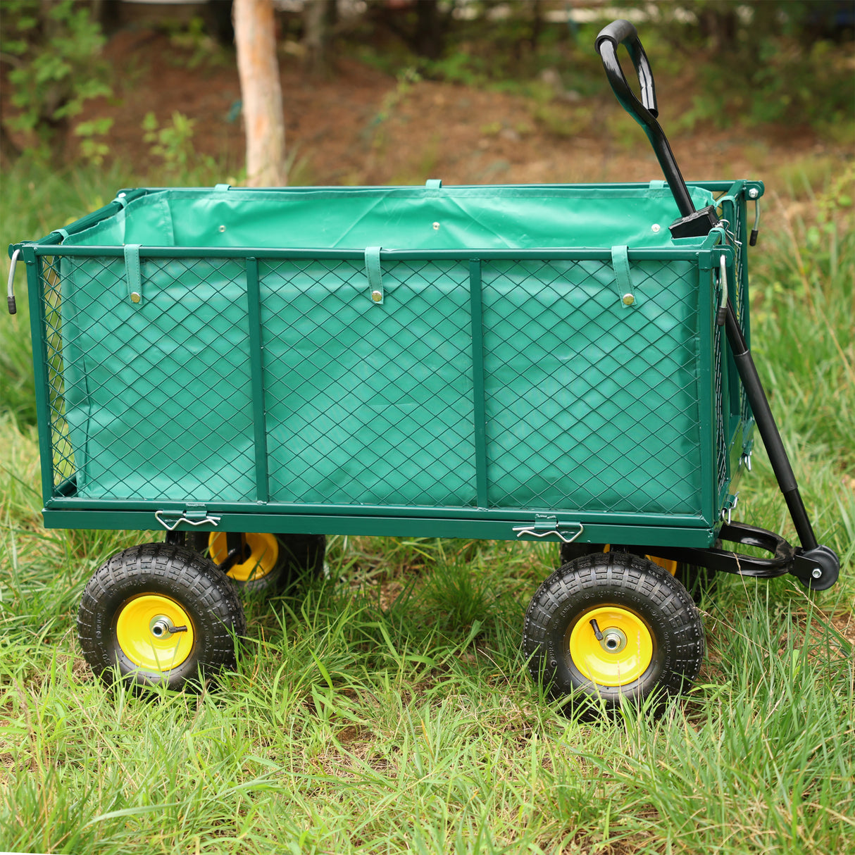 Carrello per fiori da giardino, borsa per trasporto legna da ardere, colore verde