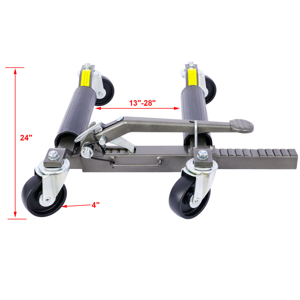 Set of (2) Wheel Dolly Car Skates Vehicle Positioning Hydraulic Tire Jack Ratcheting Foot Pedal Lift Car Dolly 1,250lbs