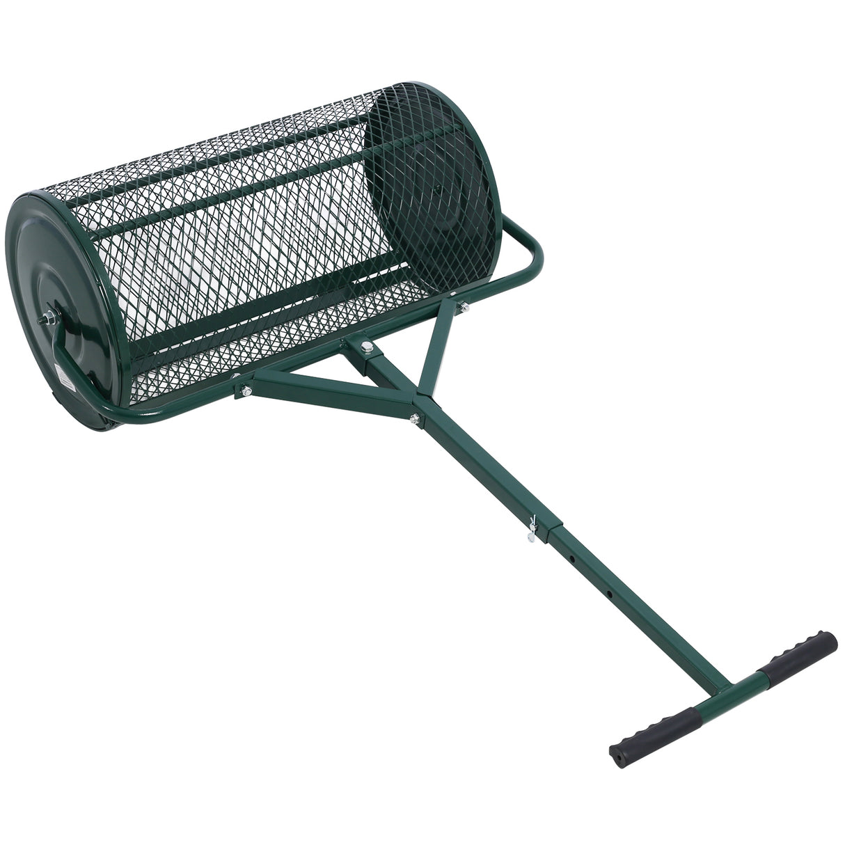 24inch Peat Moss Compost Spreader Metal Mesh T Shaped Handle para sa Pagtatanim ng Seeding Lawn at Pangangalaga sa Hardin Dumi Roller Steel Green