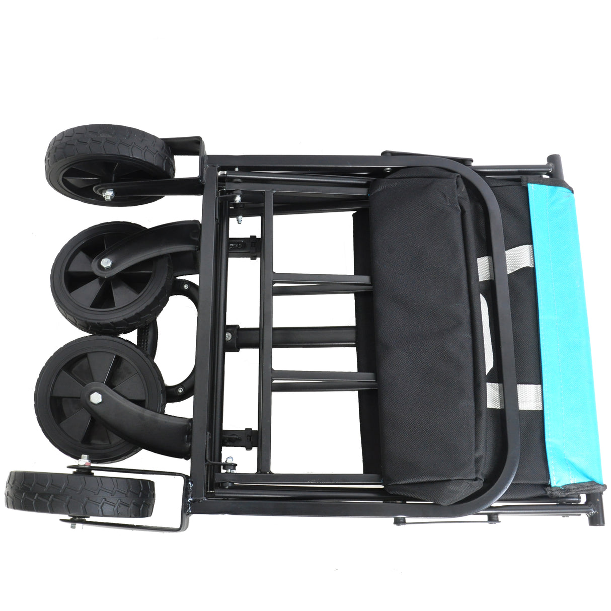 Mini Folding Wagon Garden Shopping Beach Cart Black Blue