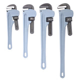 4PCS Aluminium Pipe Wrench Adjustable Jaw Plumbing Pipe Wrench (10" 14" 18" 24" inch) Pipe Wrench Set