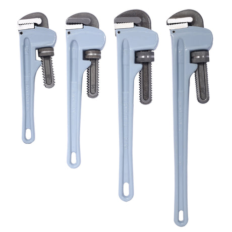 Llave para tubos de aluminio, juego de llaves para tubos de plomería con mandíbula ajustable (10, 14, 18 y 24 pulgadas), 4 Uds.