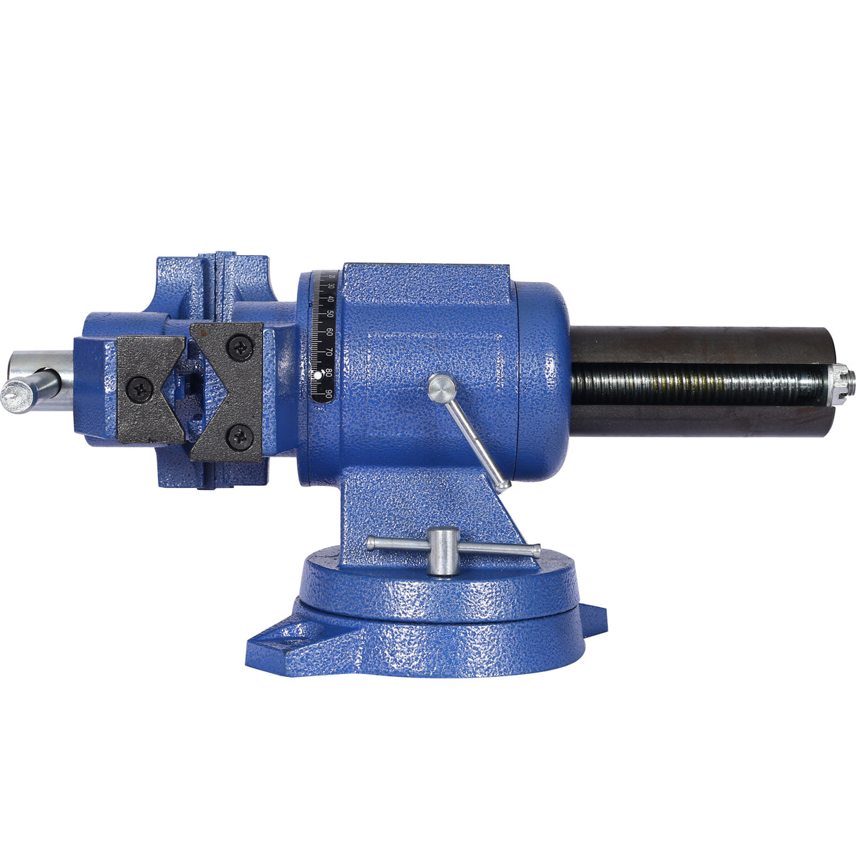 5" Multi-Jaw Rotating Bench Vise Multipurpose 360-Degree Rotation Clamp on Vise with Swivel Base and Head 5inch--Blue