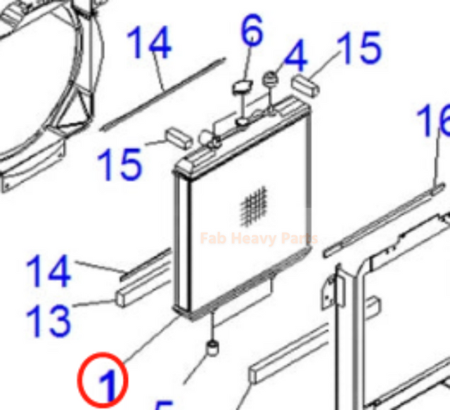 Passend für Komatsu Bagger PC78MR-6 PC78US-6 PC78UU-6 Hydraulikkühlerbaugruppe 21W-03-41110