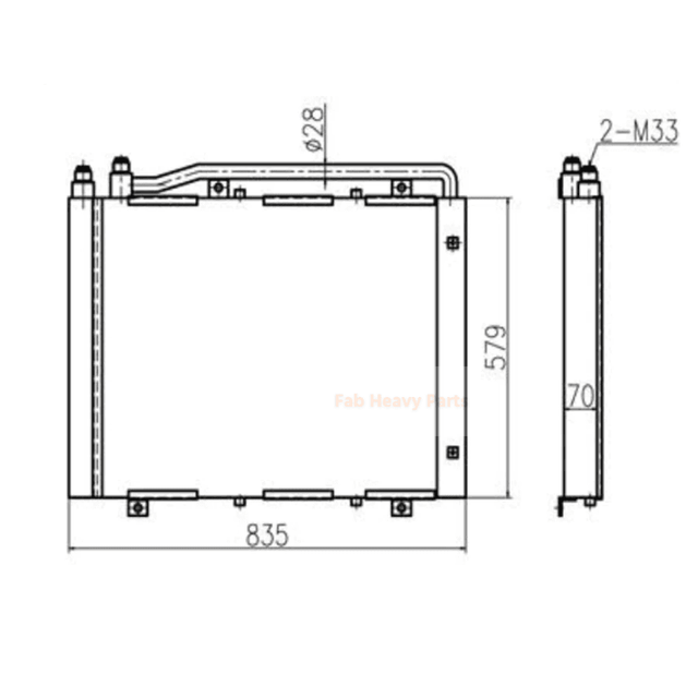 Passer til Komatsu gravemaskin PC100-6 PC100N-6 PC120-6Z hydraulisk oljekjøler 202-03-71210