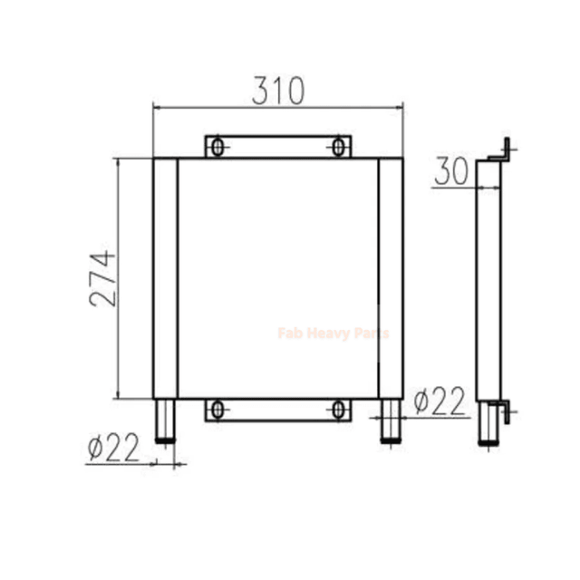 Convient pour pelle Komatsu PC20MR-1 PC20MRX-1 PC20UU-3 moteur 3D74E refroidisseur d'huile hydraulique 21U-03-31130 20C-03-31410