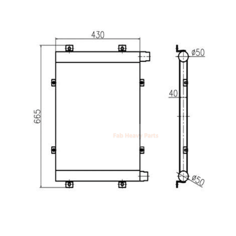 Se adapta al enfriador de aceite hidráulico Komatsu Excavator PC60-7 PC60-7-B PC70-7 PC70-7-B 201-03-72123