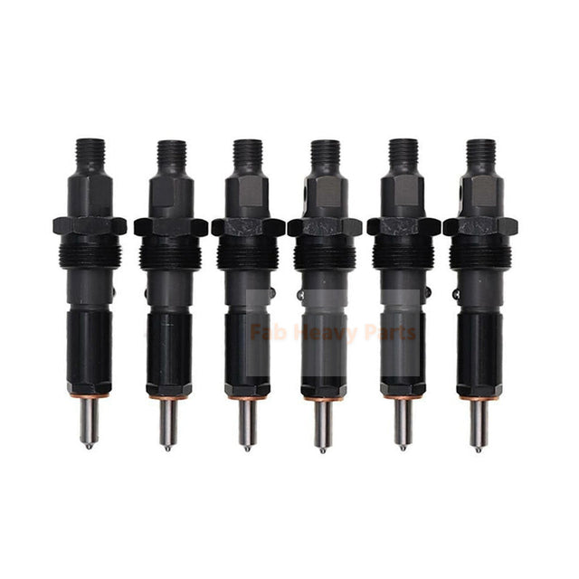 6 Piece Fuel Injector J909476 Fits for CASE Engine 4T-390 6T-590 Excavator 688 888 1088 1058B 1086B