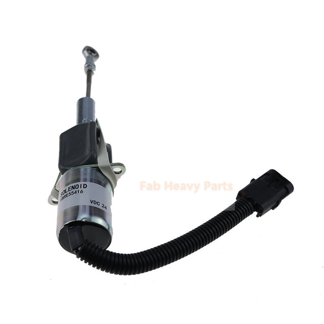 Solenoide de apagado de combustible de 24 V RE55416 se adapta al motor John Deere 7.6L 6076 6068 6081 6068 Bulldozer 750C 850C Excavadora 792DLC