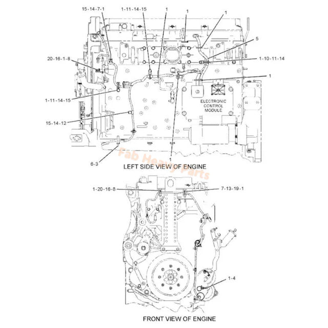 Ensemble de harnais 219-7461 2197461, adapté au moteur Caterpillar C11 C13, pelle CAT 345C 345D 349D