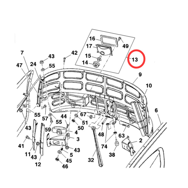 Frontlykt AFH208686 Passer til John Deere svanser W110 W150 W155