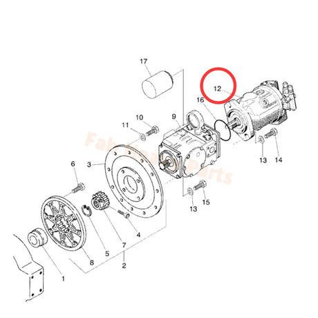 Hydraulinen aksiaalimäntäpumppu F058423 Sopii John Deere Forwarder 810B 810C 810D