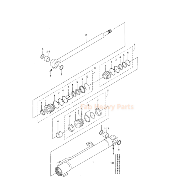 Hydraulic Boom Cylinder 4467672 Fits for Hitachi Excavator ZX35U