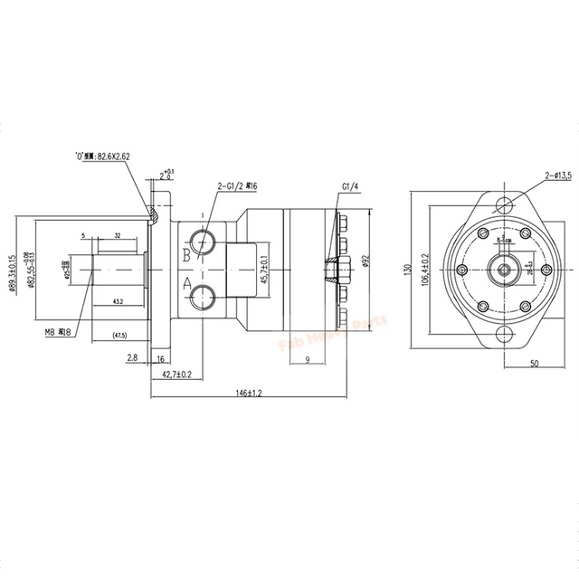 Hydraulic Motor 101-1660-009 Replaces Eaton Char-Lynn H Series