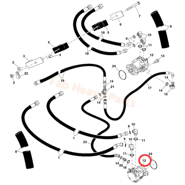 Motore idraulico AN373834 Adatto per raccoglitrice di cotone John Deere 7660 7760 CP690